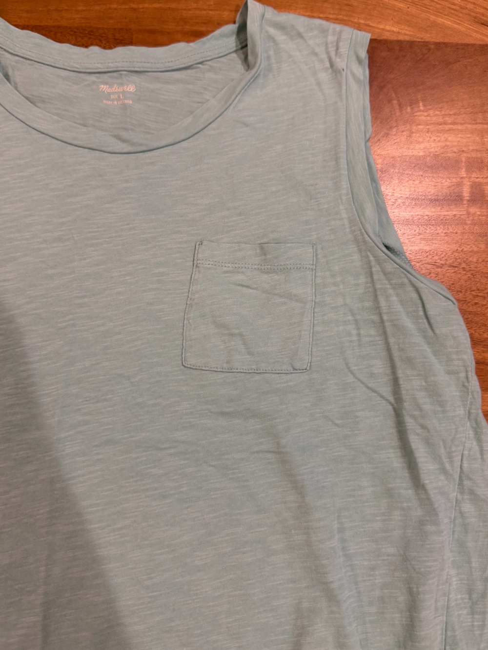 Madewell Seafoam Green Pocket Tank Size Large - Picture 3 of 6